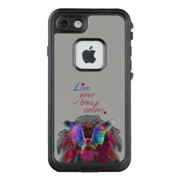 Live your true colors floral design phonecase LifeProof FRĒ iPhone 7 case