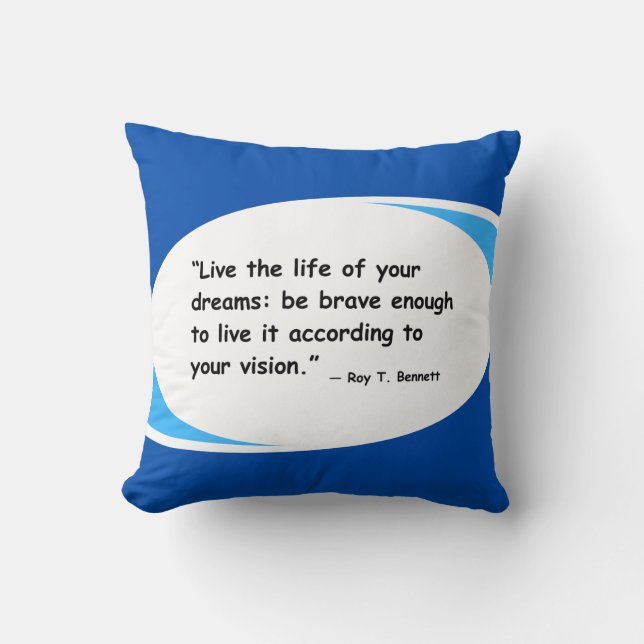 Live Your Vision – Motivational Quote Throw Pillow (Front)