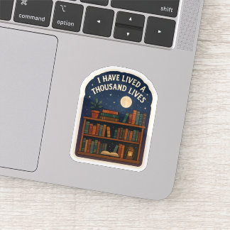 Lived a Thousand Lives,Bookshelf Night Sky Sticker