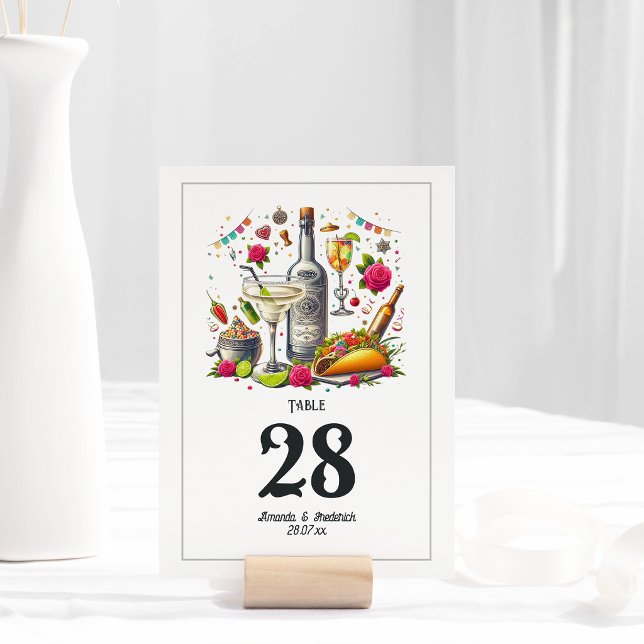 Lively and Fun Tacos and Tequila Fiesta Wedding Table Number (Lively and Fun Tacos and Tequila Fiesta Wedding Table Number)