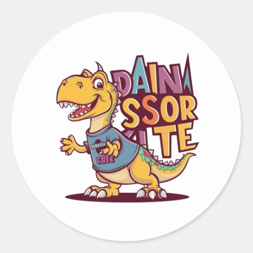Lively and whimsical vector illustration of a chil classic round sticker