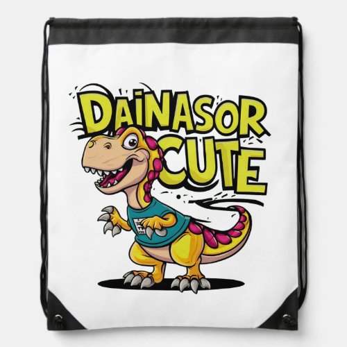 Lively and whimsical vector illustration of a chil drawstring bag