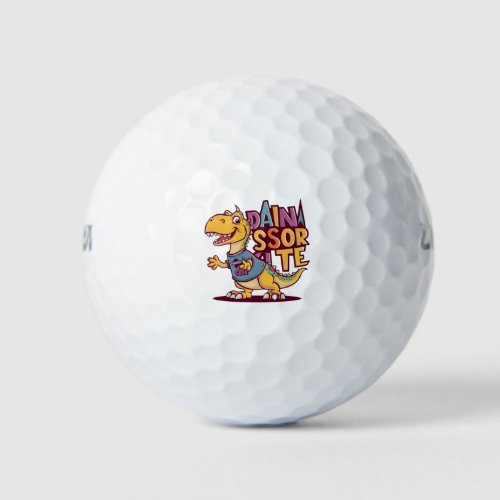Lively and whimsical vector illustration of a chil golf balls