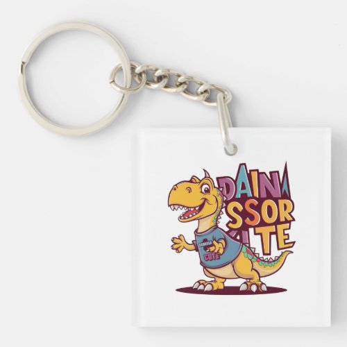 Lively and whimsical vector illustration of a chil keychain