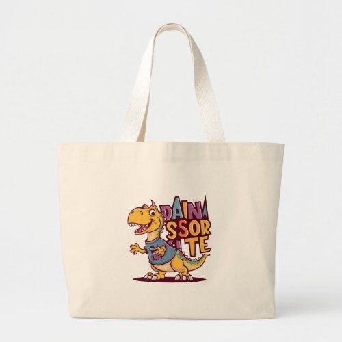 Lively and whimsical vector illustration of a chil large tote bag
