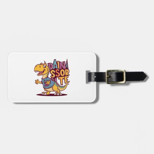 Lively and whimsical vector illustration of a chil luggage tag