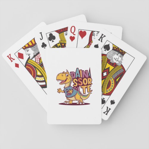 Lively and whimsical vector illustration of a chil poker cards