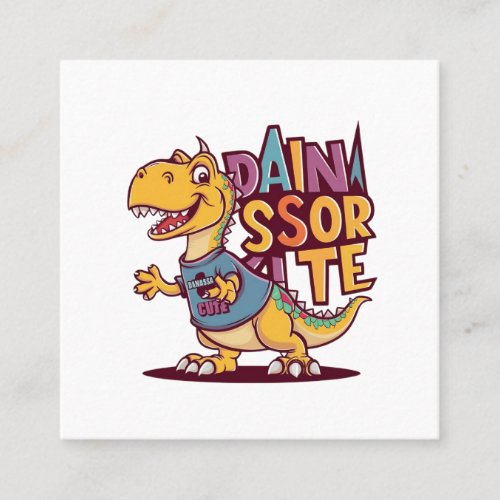 Lively and whimsical vector illustration of a chil square business card