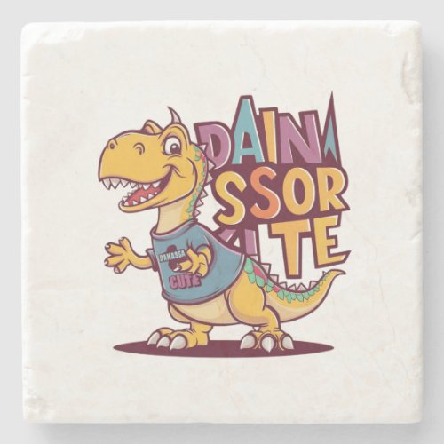 Lively and whimsical vector illustration of a chil stone coaster