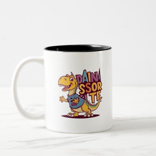 Lively and whimsical vector illustration of a chil Two_Tone coffee mug