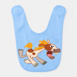 Lively Cartoon Pinto Horse Baby Bib