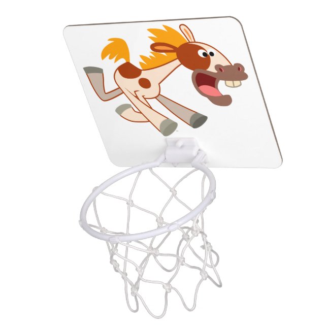 Lively Cartoon Pinto Horse Basketball Hoop (Above)