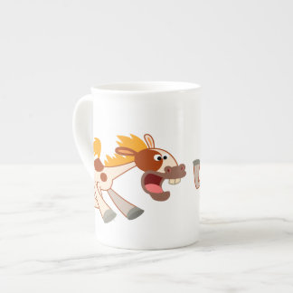 Lively Cartoon Pinto Horse Bone China Mug