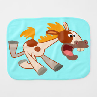 Lively Cartoon Pinto Horse Burp Cloth