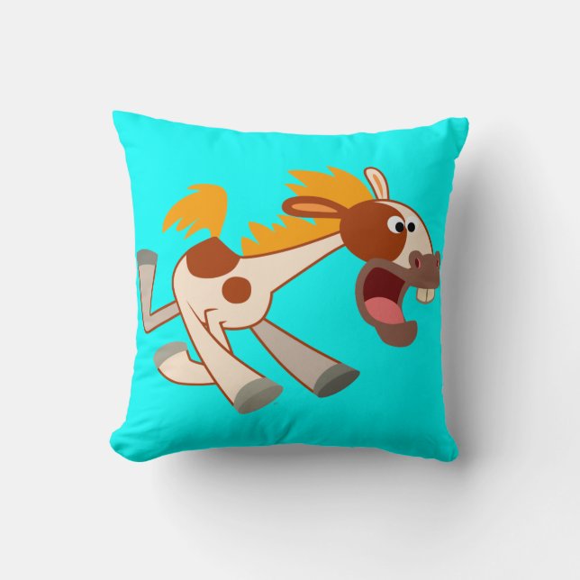 Lively Cartoon Pinto Horse Pillow (Front)