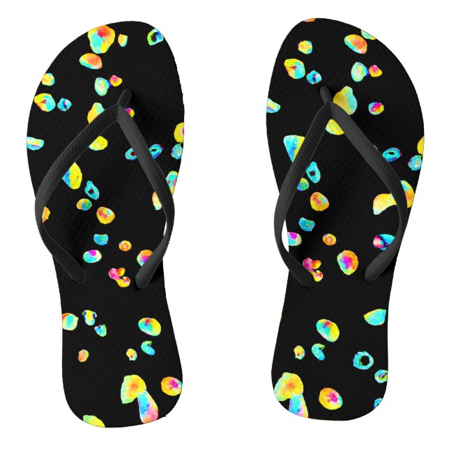 Lively Color Pattern Flip Flops (Footbed)