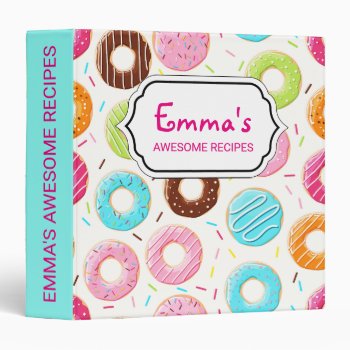 Lively Colorful Donuts Sprinkles Toppings Pattern Binder by AllAboutPattern at Zazzle