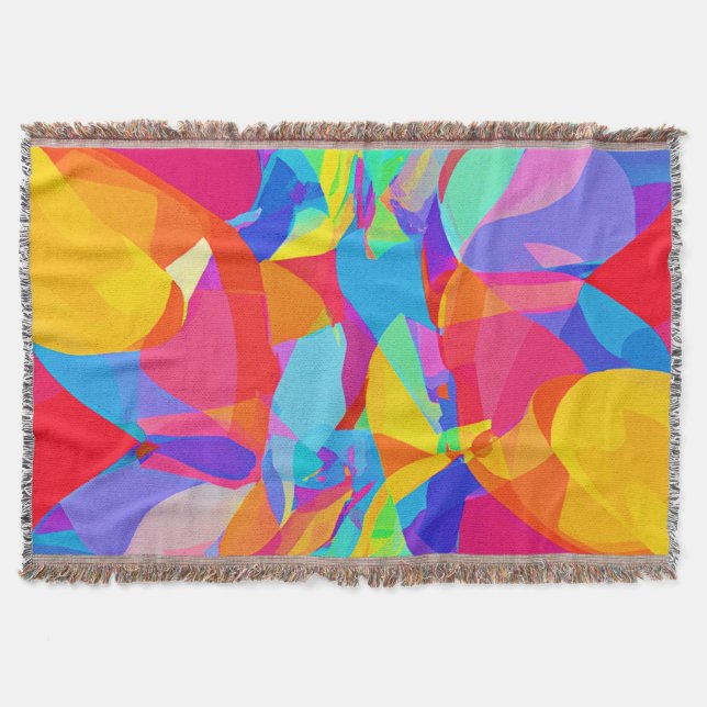 Lively Colorful Pattern Magic Throw Blanket (Front)