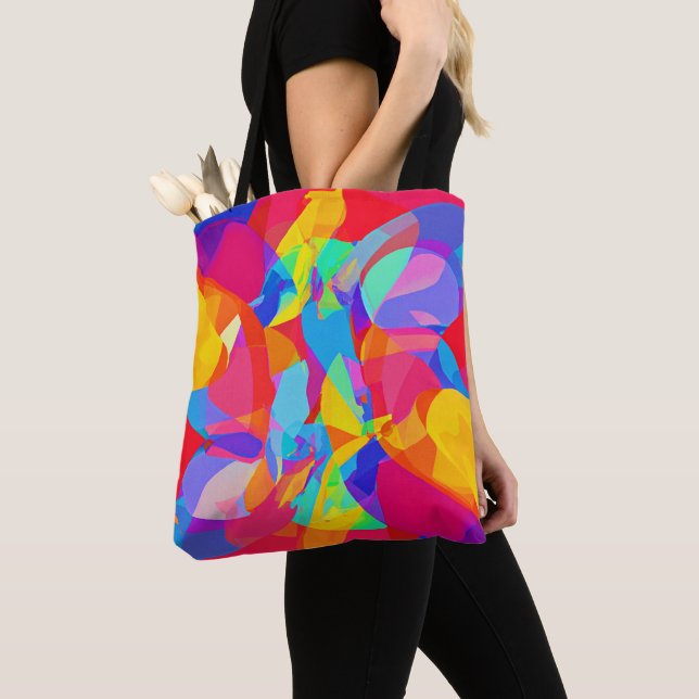Lively Colorful Pattern Magic Tote Bag (Close Up)