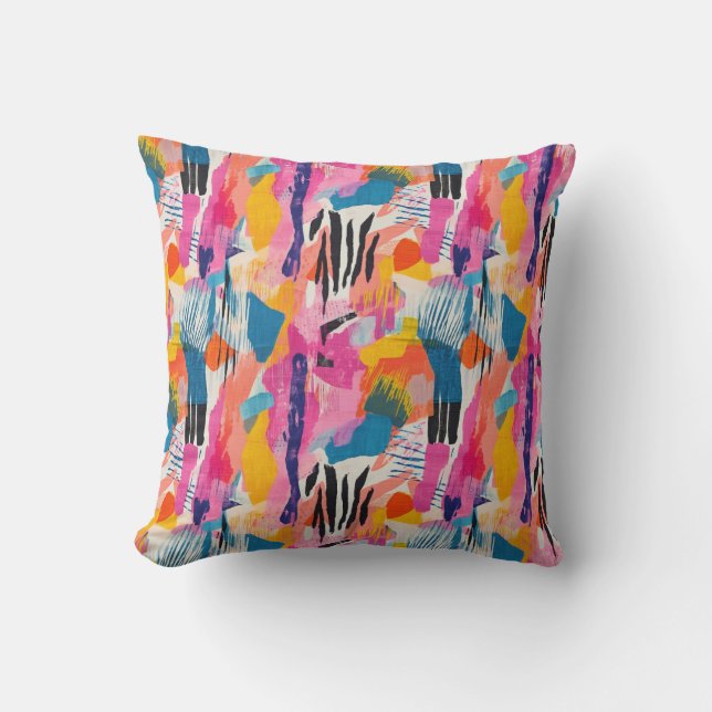 Lively Colors Pattern Throw Pillow (Front)