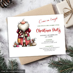 Lively Funny Santa Minimalist Watercolor Invites