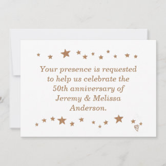 Lively Gold Stars 50th Anniversary Invitations