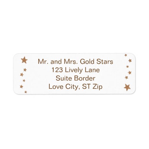 Lively Gold Stars Border Address Labels