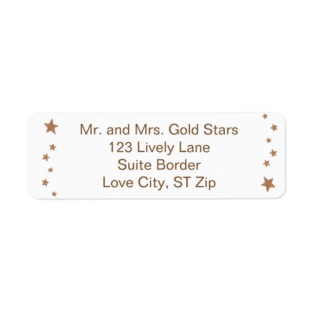 Lively Gold Stars Border Address Labels (Front)