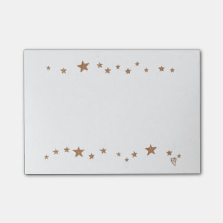 Lively Gold Stars Border Post it Notes