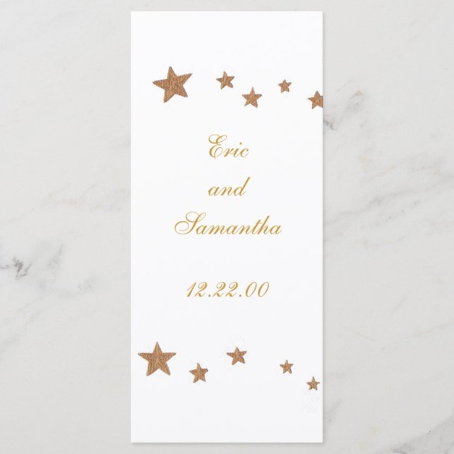 Lively Gold Stars, menu cards (Front)