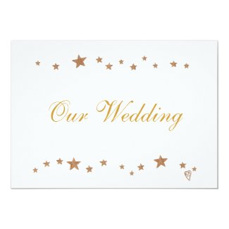 Lively Gold Stars Our Wedding Invitations