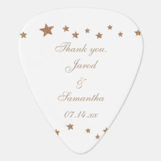 Lively Gold Stars Personalized Guitar Pick Favors
