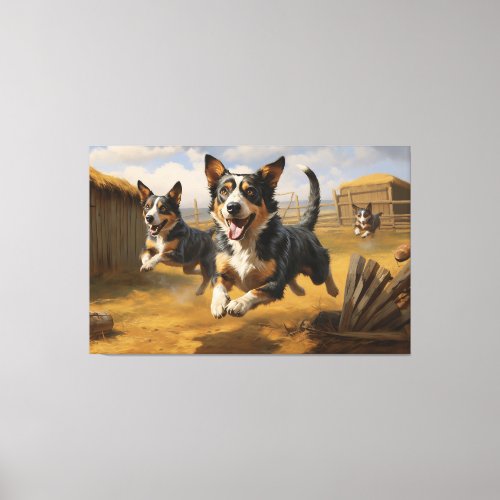 Lively Lancashire Heeler Pursuits Canvas Print