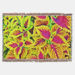 Lively Leaves Pattern Dance Throw Blanket