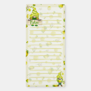 Lively Lemon and Gnomes 2 Magnetic Notepad