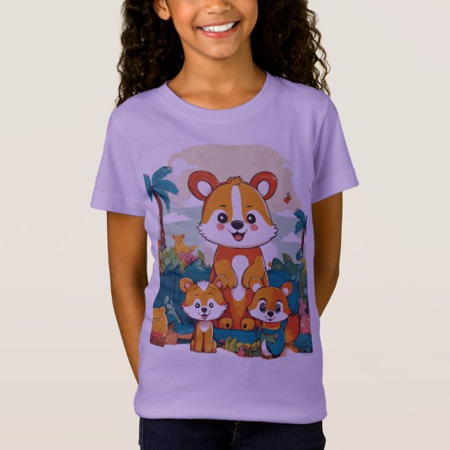 "Lively Lemurs: Family Adventure T-Shirt Design" (Front)