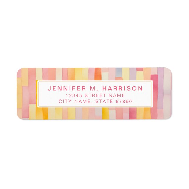 Lively Lines Background Return Address Labels (Front)