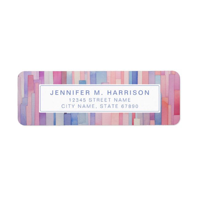 Lively Lines Background Return Address Labels (Front)