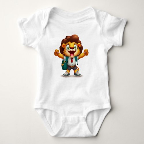 Lively Lion Back_to_School  Baby Bodysuit