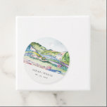 Lively Mountain Scape Blush Watercolor Wedding Favor Tags<br><div class="desc">For any further customisation or any other matching items,  please feel free to contact me at yellowfebstudio@gmail.com</div>