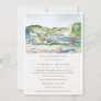 Lively Mountain Scape Watercolor Engagement Invite