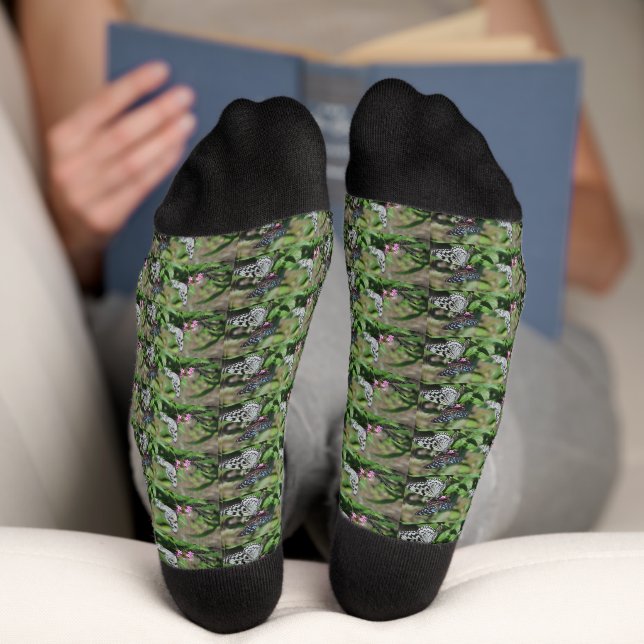Lively Paper Kite, Blue Tiger Butterflies Socks (Bottom)