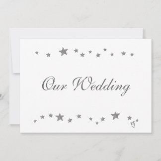 Lively Silver Stars Border, Our Wedding Invitation