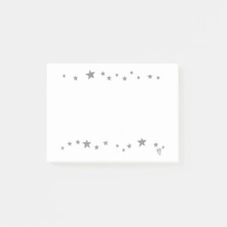 Lively Silver Stars Border Post It Notes