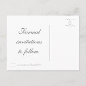 Lively silver stars border Wedding Save the date Announcement Postcard (Back)