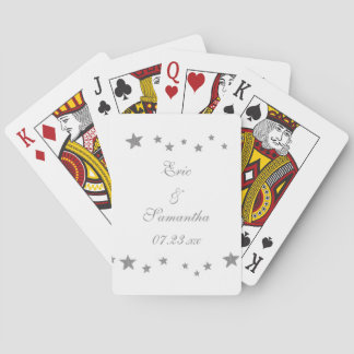Lively Silver Stars Personalized Playing Cards