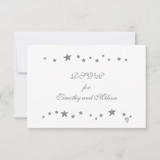 Lively Silver Stars RSVP Wedding Response Cards