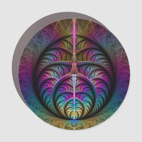 Lively Structures Colorful Abstract Fractal Art Car Magnet