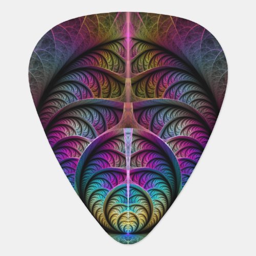 Lively Structures Colorful Abstract Fractal Art Guitar Pick