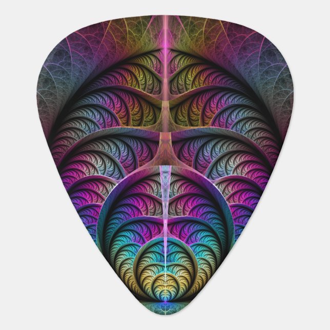 Lively Structures Colorful Abstract Fractal Art Guitar Pick (Front)